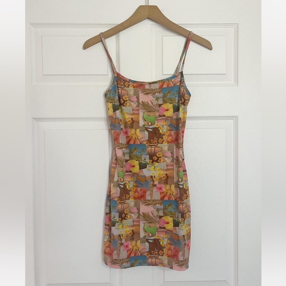 Motel Rocks collage printed mini dress🌻🌟🌊